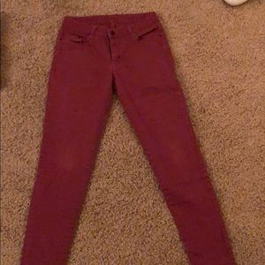 Maroon skinny jeans